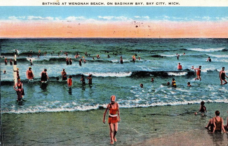 Wenona Beach Amusement Park (Wenona Beach, Wenonah Park) - Vintage Postcard